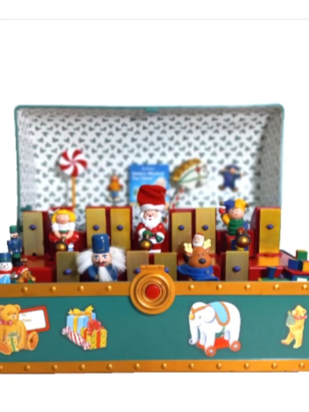 Mr Christmas Santa Musical Toy Chest Animated Music Box Complete Tested Works